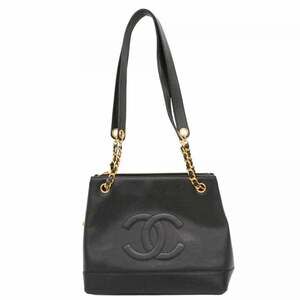 CHANEL Black Caviar Leather Tote Bag